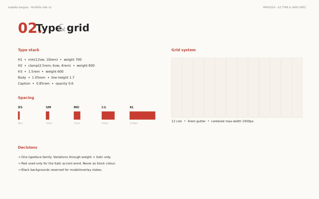 Portfolio site mockup 2